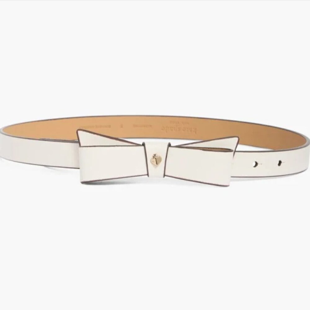 Kate Spade New York Bow Cream/White Belt S/M - Picture 2 of 2